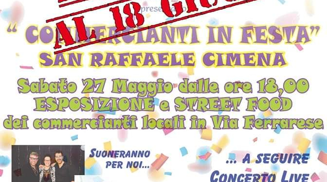 Commercianti In Festa rimandato al 18 giugno